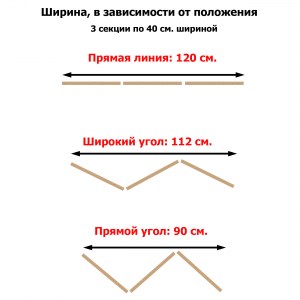 Ширма деревянная жалюзийная L, Черная